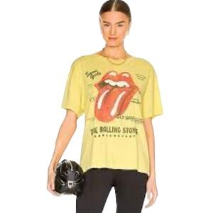 DAYDREAMER Rolling Stones 1978 Tee in Citron Yellow Size 1X NWT